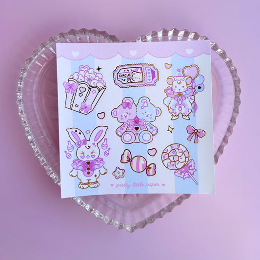 circus critters ⟡ sticker sheet